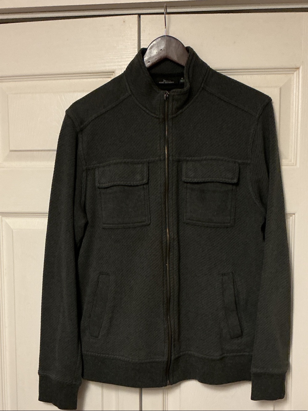 Marc Anthony Charcoal Zip-Up Sweater Jacket